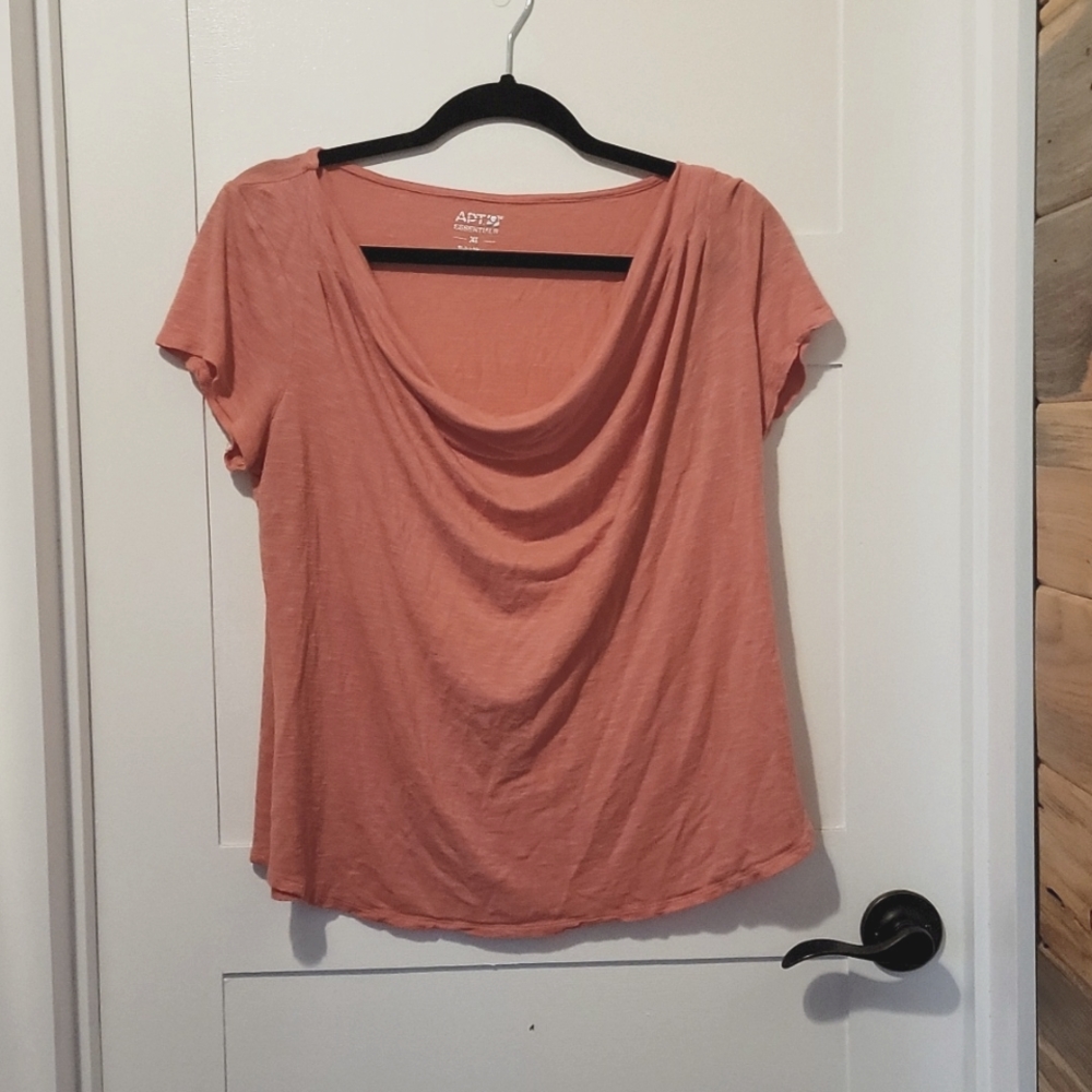 Pink cowlneck tee